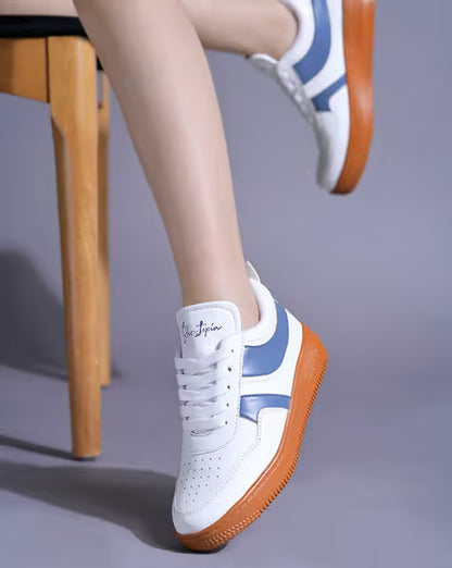 SHOETOPIA Girls Mid-Top Lace-Up Running Sneakers